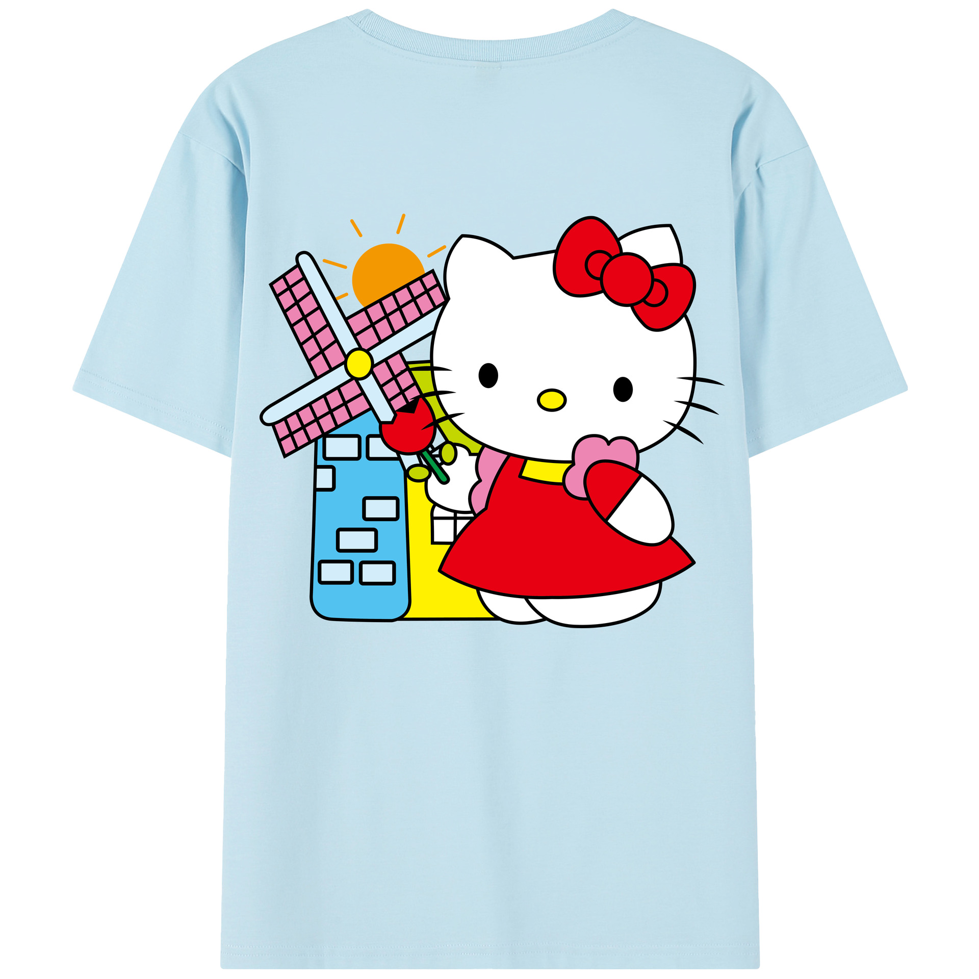 （画像用） Hello Kitty ハローキティ 綿100％半袖Tシャツ（背面プリント）